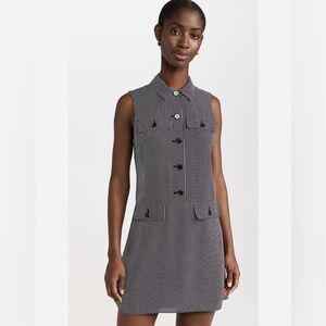 THEORY Military Mini Dress in Dot Black
